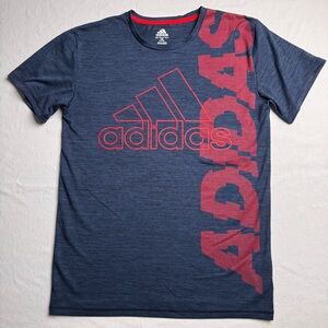Adidas boys Blue and Red Graphic T-Shirt